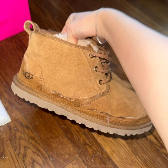 UGG women’s Neumel Leather Shoes Chukka Bootie in color Chestnut size 8 - Picture 2 of 10